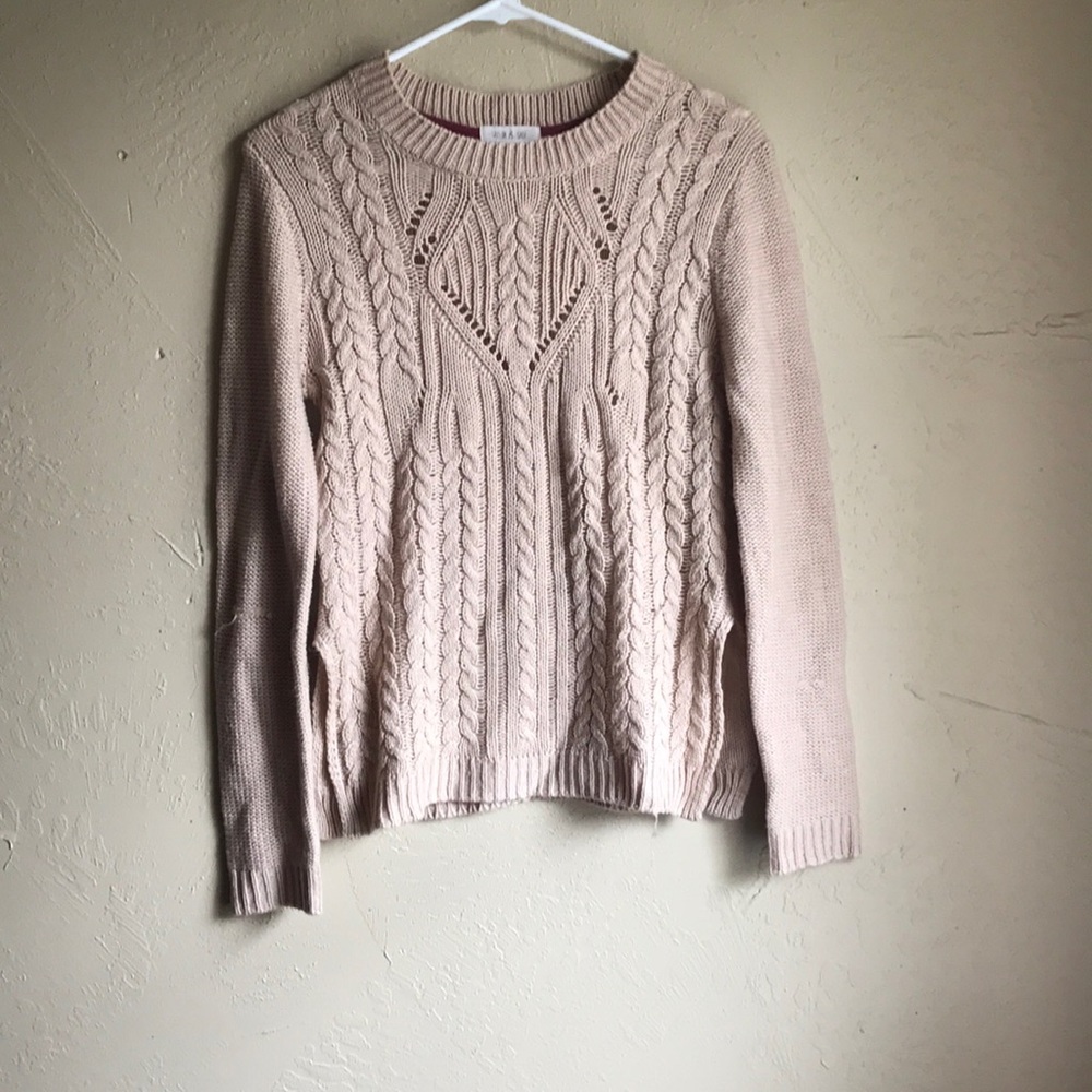Taylor & Sage cream cable knit sweater